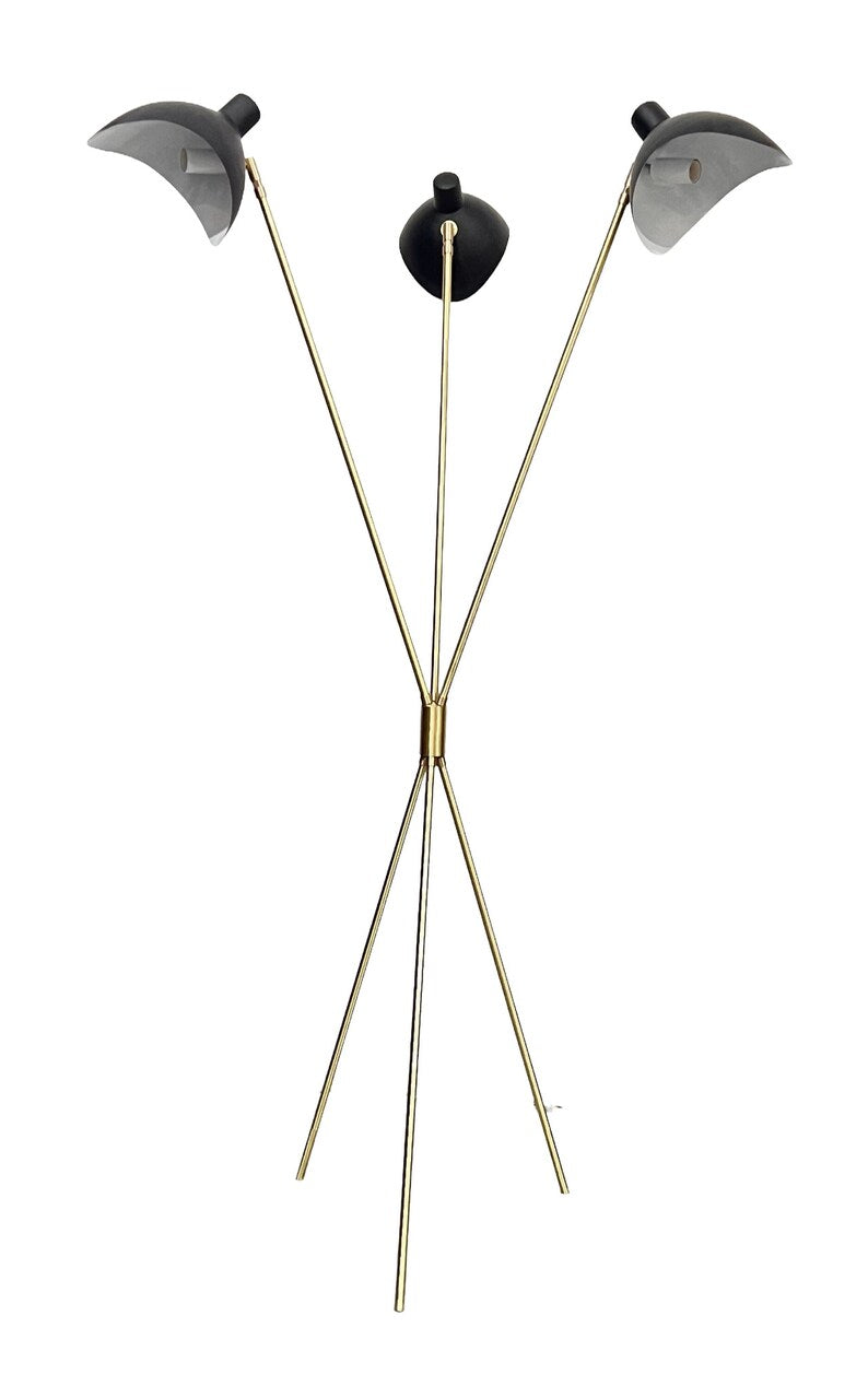 Stilnovo Style 3 Arms Floor Light Mid Century Brass Sputnik chandelier light Fixture