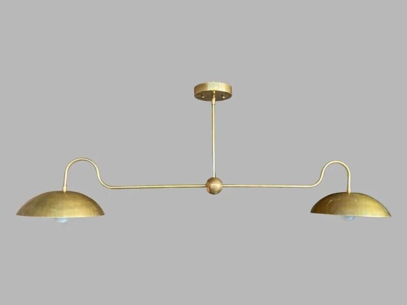 2 Arm Pendant light Mid Century Modern Brass Sputnik Chandelier - Beautiful Light