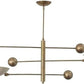 Italian 3 Light Pendant Mid Century Modern Raw Brass Sputnik Chandelier Light