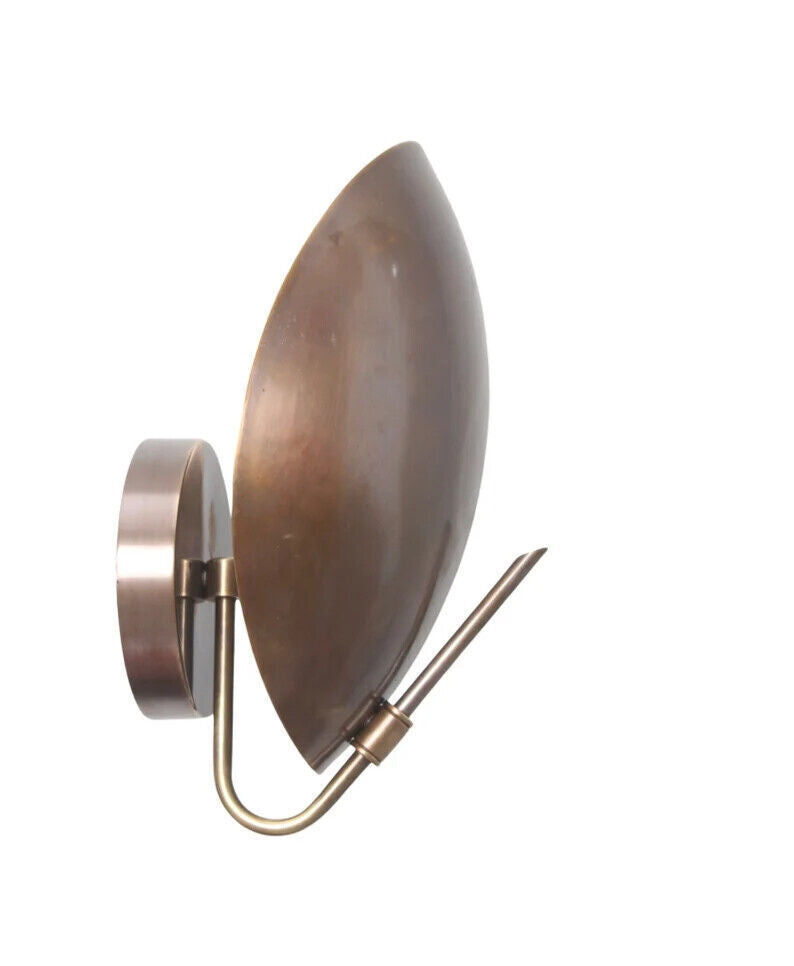 Handmade Vintage Wall Sputnik - 1 Light Mid Century Modern Raw Brass with Curved Shades