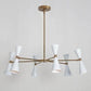 6 Light matte white Brass Sputnik Chandelier Modern Mid Century Light Fixture