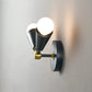 Black/Brass 2-Light Wall Sconce - Mid Century Modern Bathroom Lamp