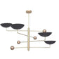 4 Light Curved Pendant Mid Century Modern Raw Brass Sputnik chandelier light