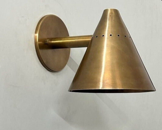 Wall Lamp Elegant Brilliance Raw Brass Handmade Mid Century Cone Sytle