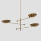 3 Light Mid Century Modern Raw Brass Pendant Sputnik chandelier light Fixture