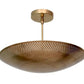 6 Light Perforated Ceiling Flushmount light Pendant Mid Century Raw Brass Finish