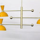 Inspired 3 Arm 3 Light Modern Mid Century Brushed Brass Chandelier Luminaire