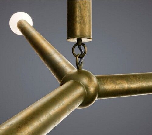 3 Arms Modern Raw Brass Sputnik Pendent chandelier light Fixture Ceiling Light