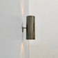 wo-Light Cylinder Modern Wall Sconce in Italian Antique Patina Brass - Mid Century