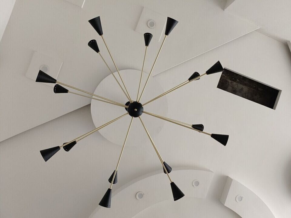 16 Arms Stilnovo Style Mid Century Sputnik Chandelier Italian Light Fixture Ceiling