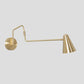 Single Light Articulated Stilnovo Style Sconce Mid-Century Modern Brass Wall Lamp