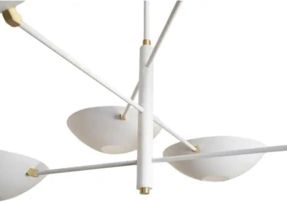 Modern Mid Century Six Arm Style Brass Sputnik Chandelier - Counterbalance Light