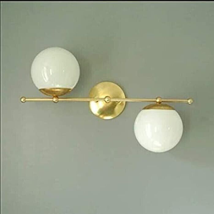 Mid Century Glass Industrial Globe Sconce Modern Bathroom Vanity Wall Light Deco