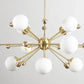 Stunning Large Mid Century Brass Sputnik Chandelier Statement Ceiling Light Lamp
