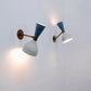 Raw Brass Diabolo Wall Sconce Pair in White & Blue - Modern Italian Lights Lamps for Contemporary Elegance