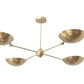 4 Light Mid Century Modern in Raw Brass Sputnik ceiling chandelier light Fixture
