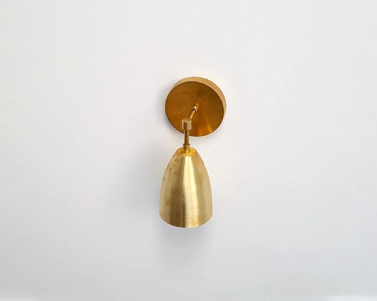 Brass Light Fixture Sconce - Mid Century Modern Wall Lamp in Brushed Brass