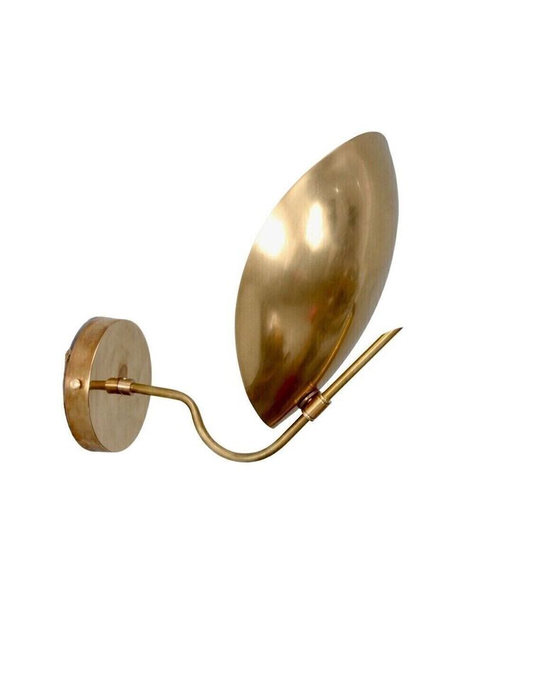Handmade Vintage Wall Sputnik Light | 1-Light Curved Shades | Mid-Century Modern Raw Brass