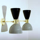 Pair of Wall Sconce Light Raw Brass Finish 1950 Mid Century Italian Diabolo Lamp