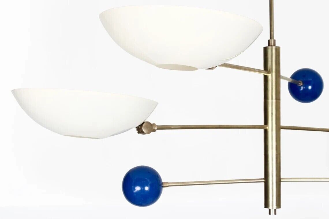 3 Light Pendant Mid Century Modern Raw Brass Sputnik chandelier light Fixture