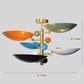 Beautiful Stilnovo Style 5 Multi Color Shade Sputnik Chandelier Light Fixture