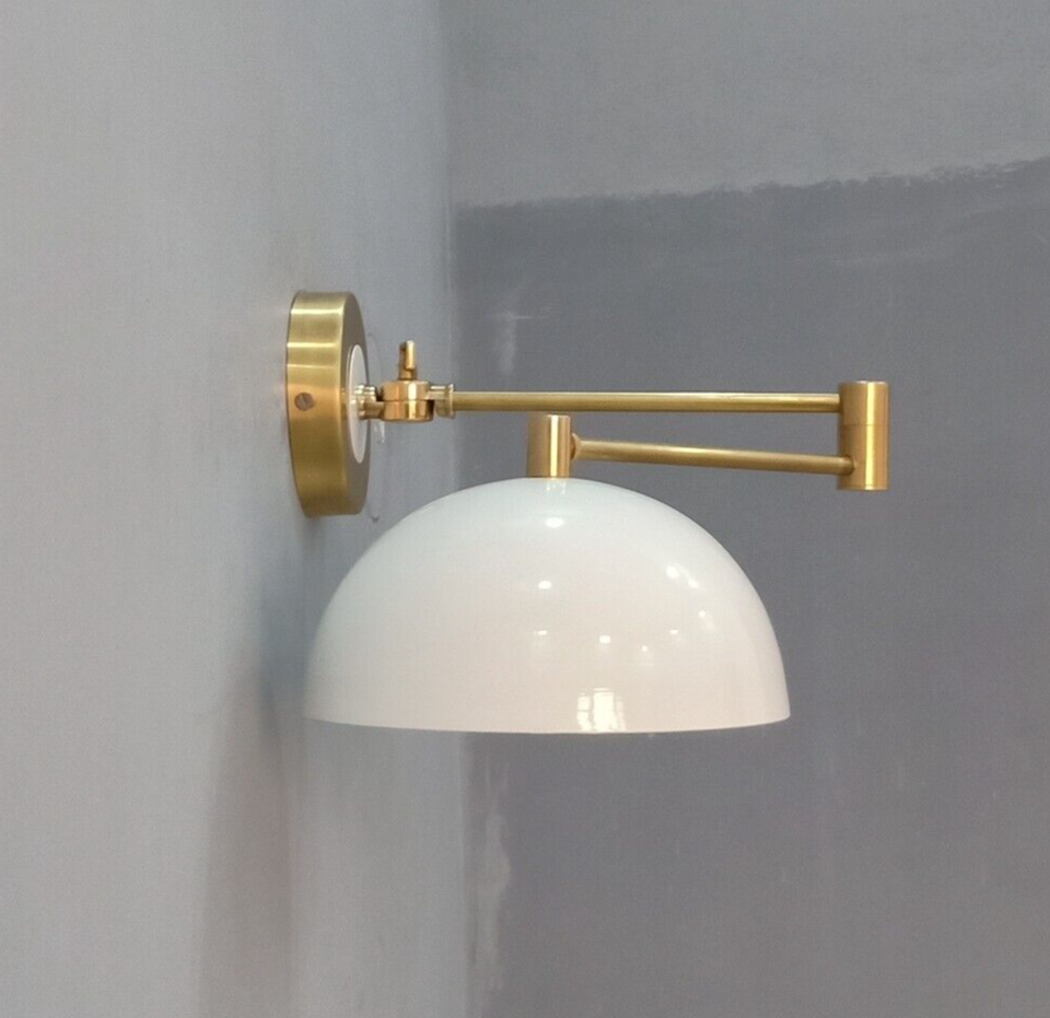 Adjustable Swing Arm Brass Wall Sconce - MCM Fixture