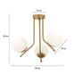 Modern 3 Light Globe Ceiling Chandeliers Raw Brass Sputnik Mid Century Light