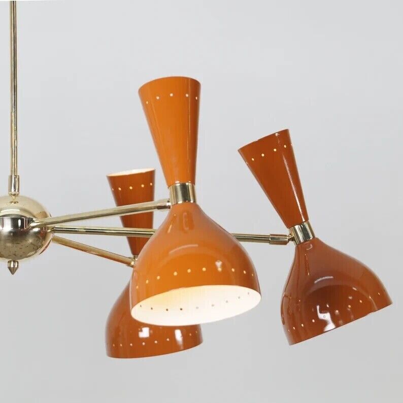 Brass Chandelier Mid Century Modern Brass 12 Lights Sputnik chandelier light