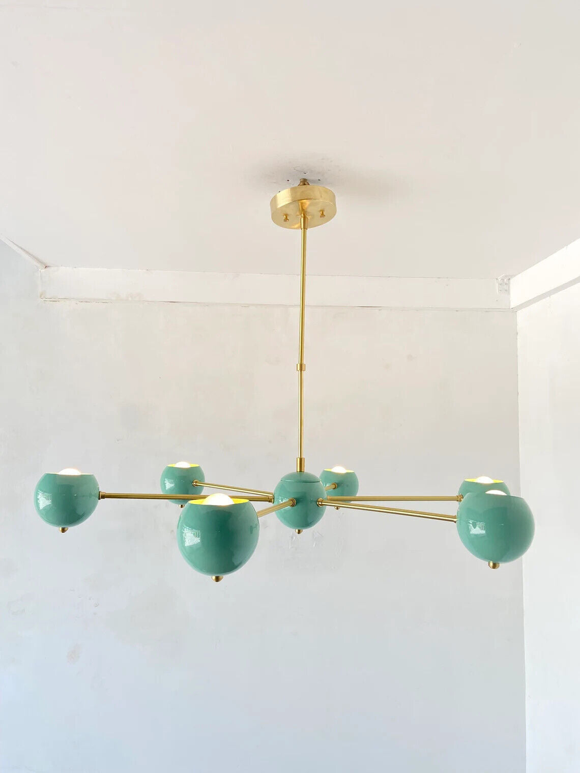 Chandelier Lighting - 6 light Colored Hanging Light - Mid Century Modern - Indus