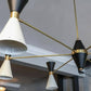 6 Arm Stilnovo Italian Style in Raw Brass Sputnik Chandelier Light Mid Century