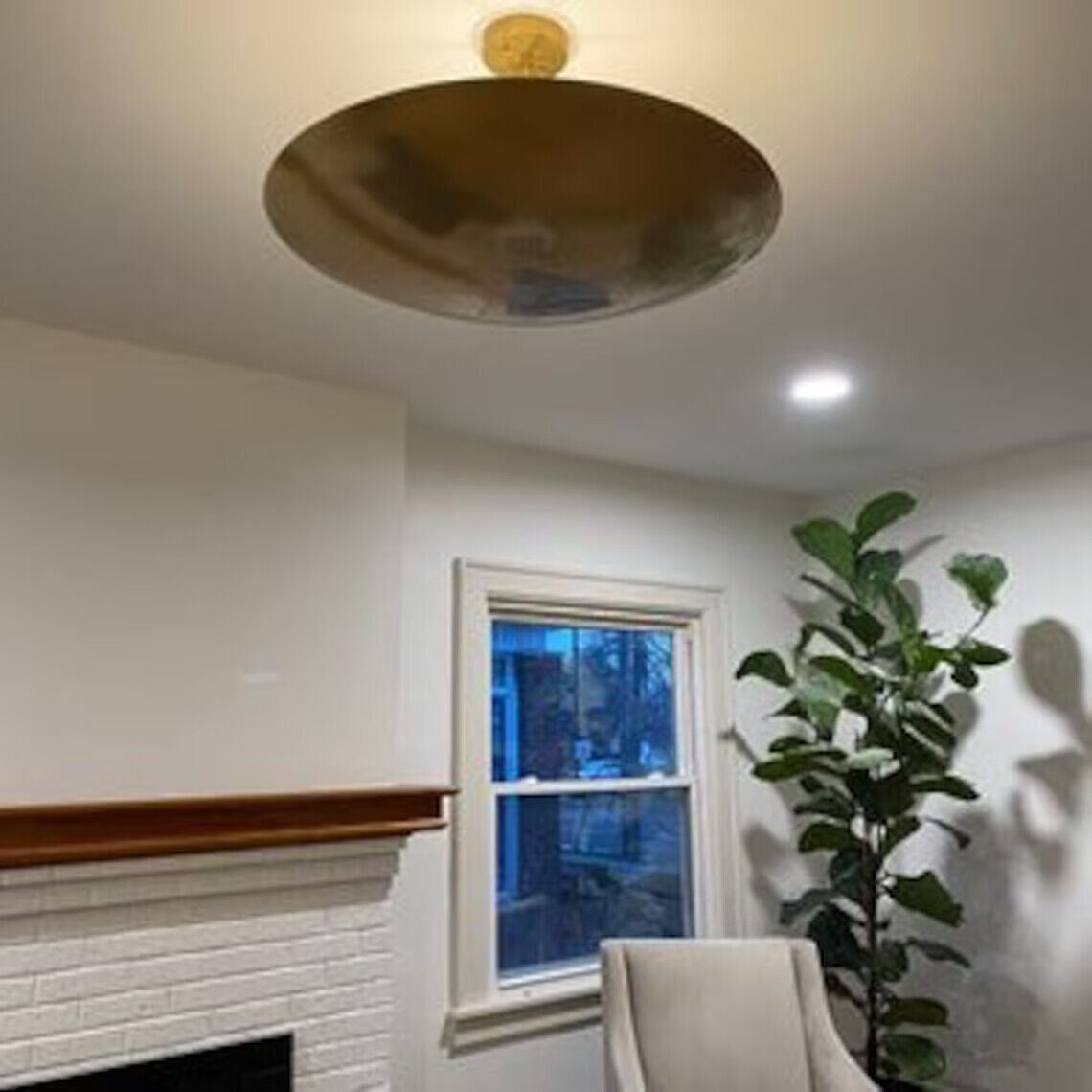 6 Light Elegant Ceiling Flushmount light Pendant Mid Century Modern Raw Brass