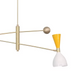 2 Light Cut Shade Counterball Pendant Mid Century Modern Raw Brass Sputnik chand