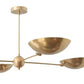 4 Light Mid Century Modern in Raw Brass Sputnik ceiling chandelier light Fixture