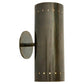 wo-Light Cylinder Modern Wall Sconce in Italian Antique Patina Brass - Mid Century