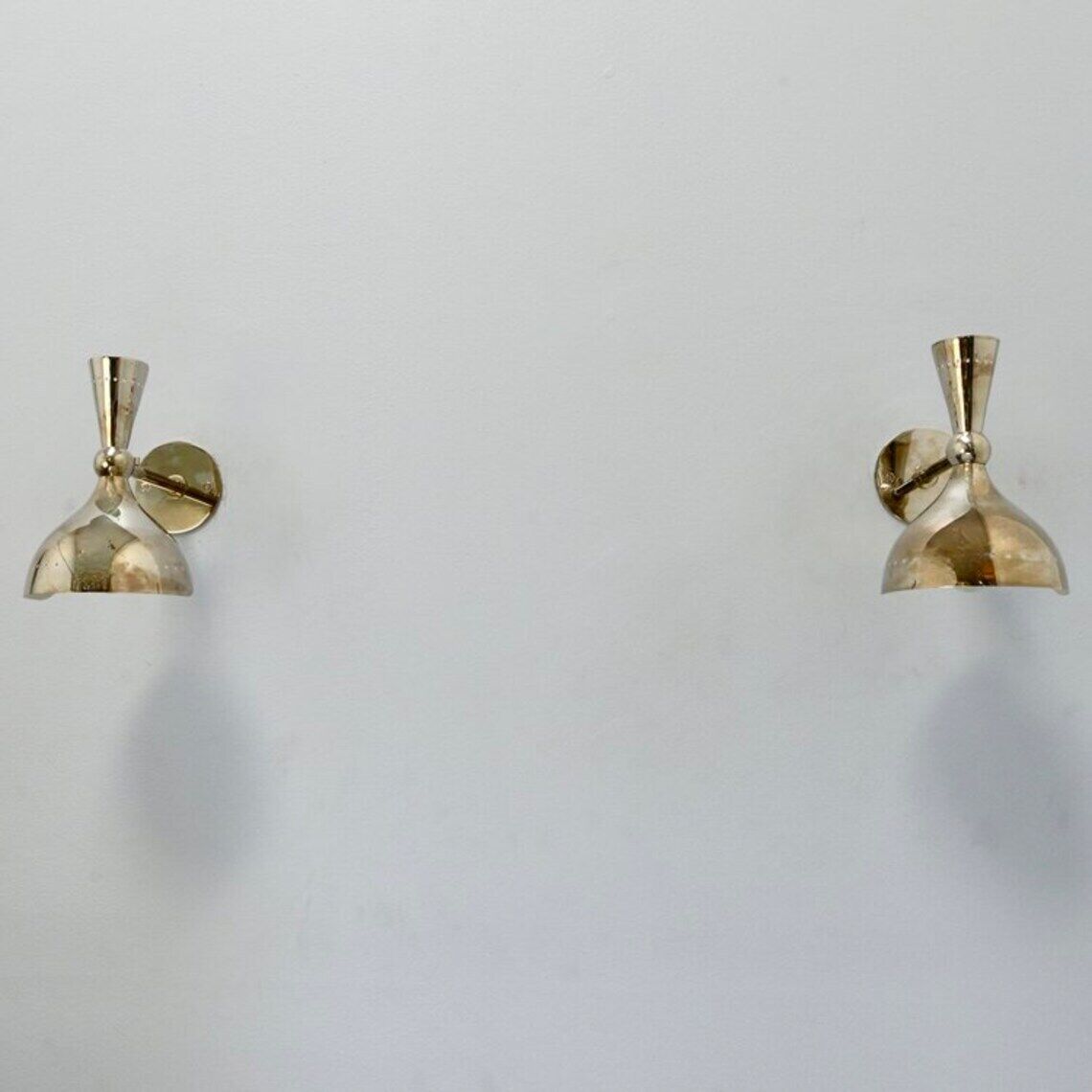 Mid Century Modern Italian Wall Lamp | Chrome and Polished Brass Wall Sconce for Elegant Decor