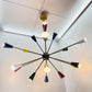 Mid Century Multicoloured Sputnik Chandelier 18 Arms/Light
