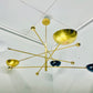 5-Light Pendant: Mid Century Modern Raw Brass Sputnik Chandelier Light Fixture