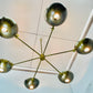 6 Light Sputnik Mid Century Modern Antique Patina Sputnik Chandelier Light Fixture
