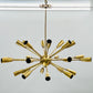 Beautiful Handcrafted Mid Century Sputnik Chandelier | Raw Brass Ceiling Lights | 24 Arms Modern Fixture