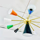Vintage Inspired Mid Century Brass Multicolored Sputnik Chandelier | 10 Arms Ceiling Light Fixture