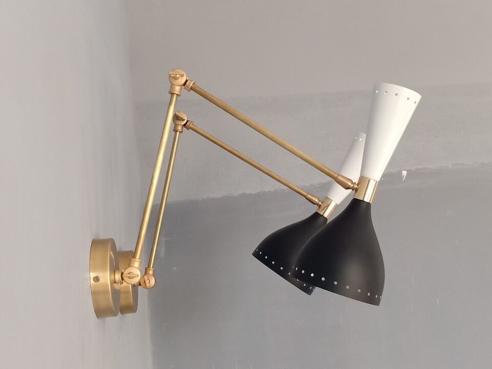 Illuminate Your Space with Style: Adjustable Mid Century Modern Brass Wall Mount Light - Elegant Wall Fixture Sconce Lamp for Timeless Ambiance