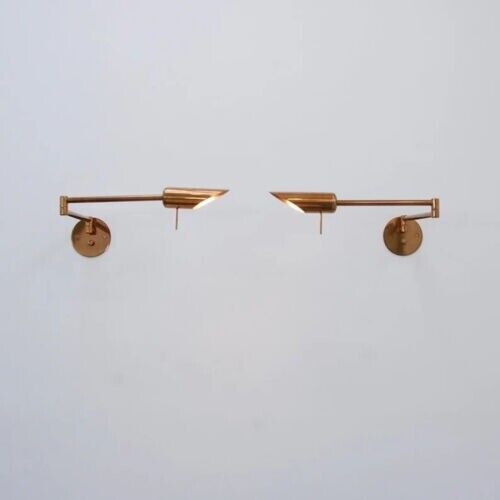 Set of Two Foldable Italian Sconces -Italian Brass Sconces - Mid Century Sconce - Global Lights Hub