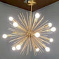 Mid Century Urchin Light, 12 Bulb Modern Brass Chandelier Ceiling Fixture Lamp - Global Lights Hub
