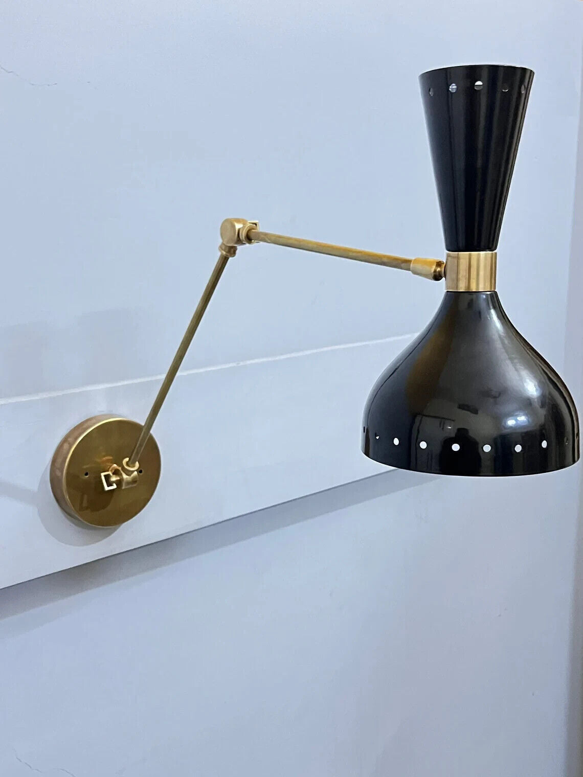 Diabolo Wall Sconce - Brass Finish - Side View