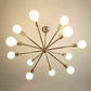 Brass Chandelier Mid Century Italian Ceiling Light Sputnik Style - Global Lights Hub