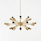 Mid Century Modern Raw Brass Stilnovo Inspired Sputnik Chandelier Ceiling Light - Global Lights Hub