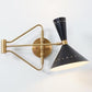 Elegant Stilnovo Inspired Wall Sconce - Handmade Brass - Adjustable Lighting