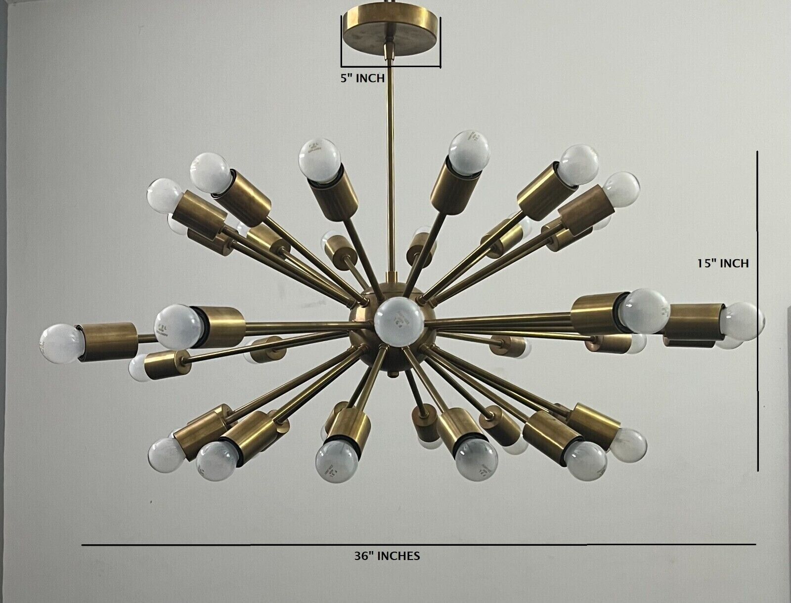 Spectacular Large Mid Century Modern Sputnik Chandelier 36 Light 36" Chandelier - Global Lights Hub