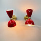 Red Color Wall Sconces - Italian Mid Century Modern Lighting