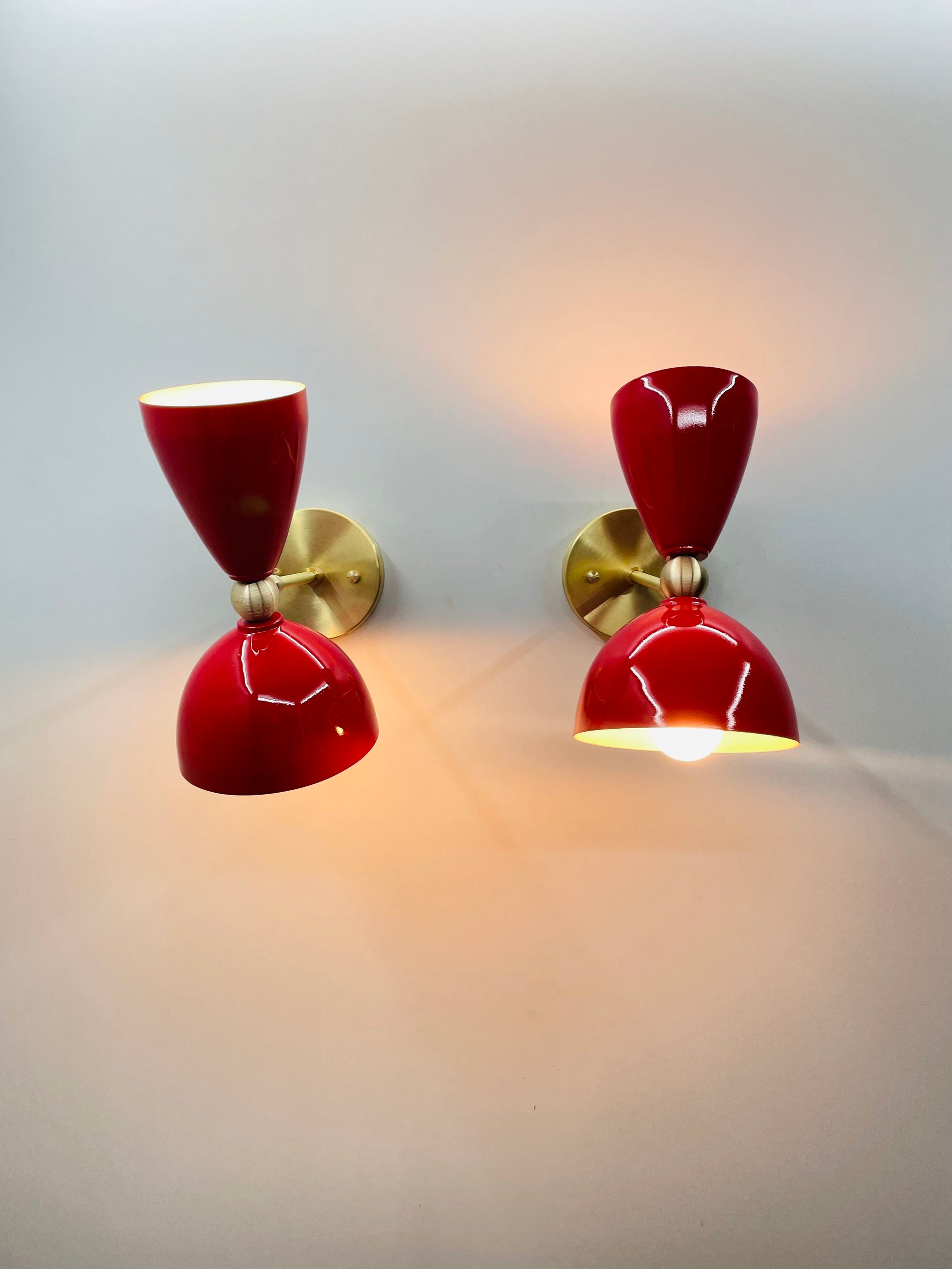 Red Color Wall Sconces - Italian Mid Century Modern Lighting